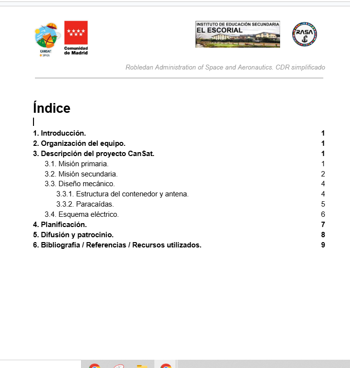 Índice del CDR